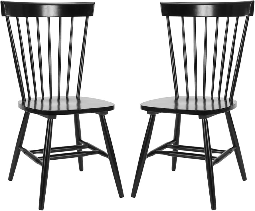 Safavieh American Homes Collection Parker Country Farmhouse Wood Black Spindle Side Chair (Set of... | Amazon (US)
