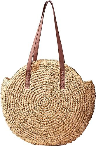 Charlie Paige Straw Beach Bag - Summer Beach Tote Bag - Cute Beach Bag Haul Summer Essentials in ... | Amazon (US)