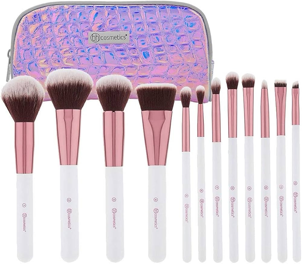 BH COSMETICS 12 Piece Crystal Quartz Brush Set, Pink | Amazon (US)