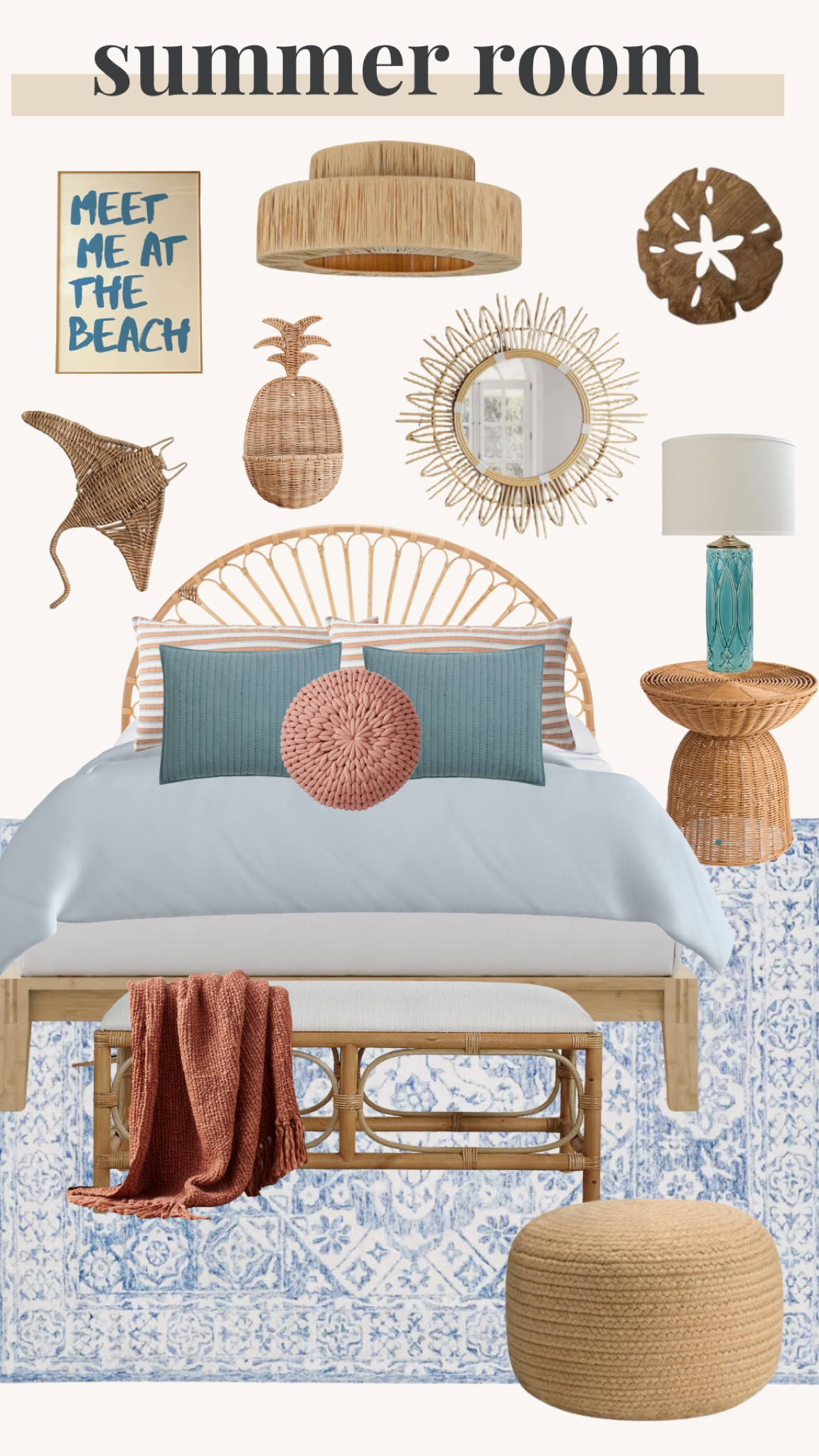 Summer bedroom ideas! 



Coastal cottage, beach house, guest room, teen room, beach bedroom, bench, bed frame, side table, pillows, mirror, wall decor, rug 

#LTKTravel #LTKHome #LTKStyleTip