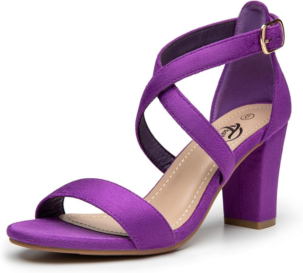 Trary White Purple Black Nude Heels for Women, Chunky Heels for Women, Strappy Sandals for Women,... | Amazon (US)