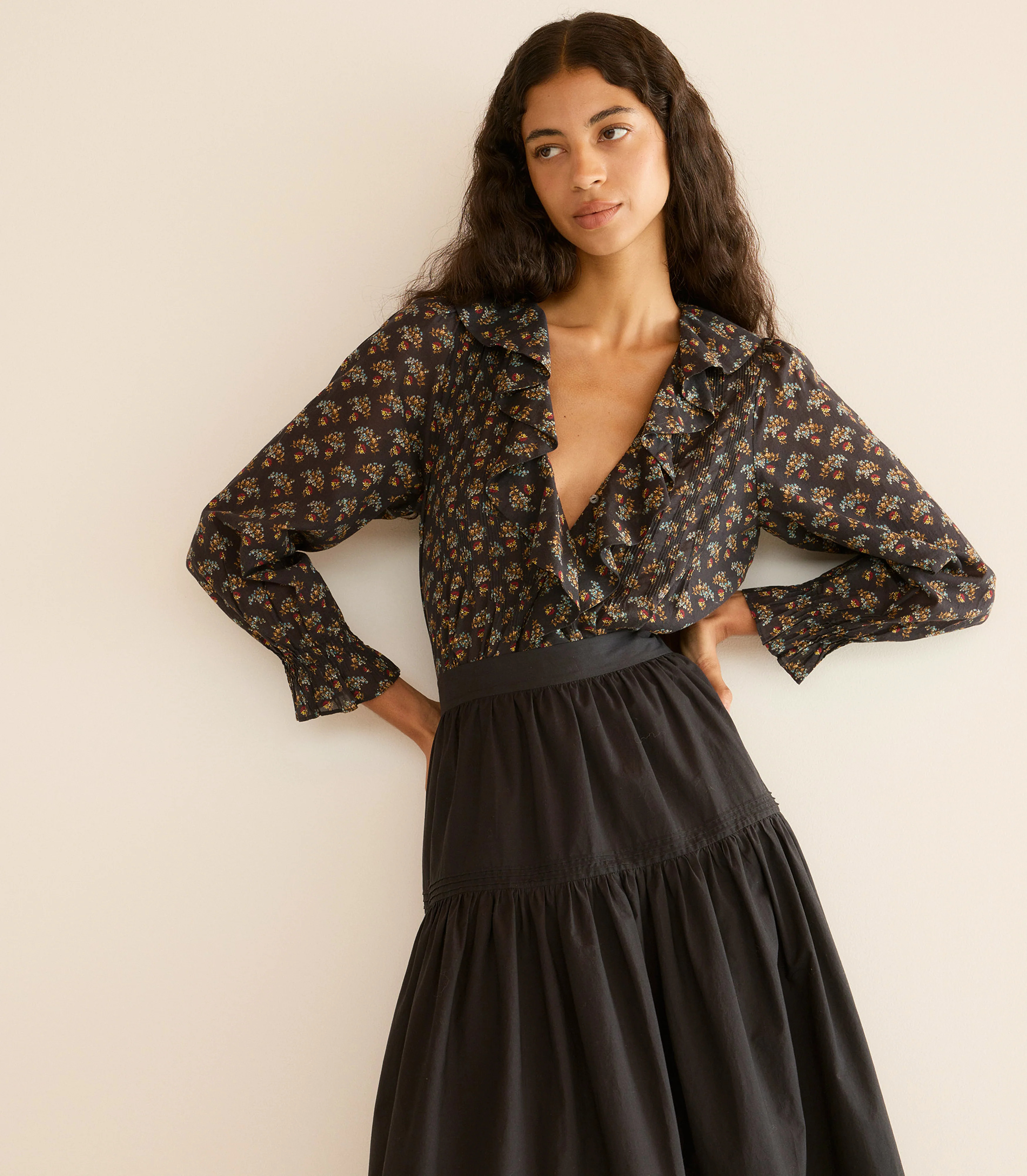 Hardy Top - Delphinium Floral | DÔEN | DOEN