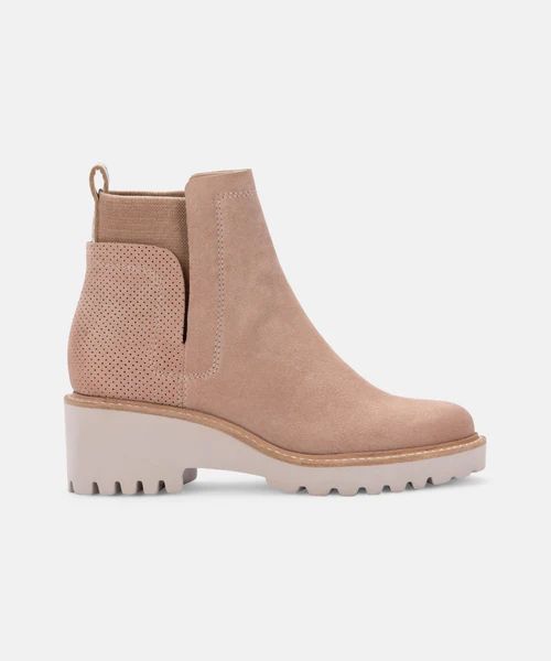 HUEY BOOTIES IN BLUSH SUEDE | DolceVita.com