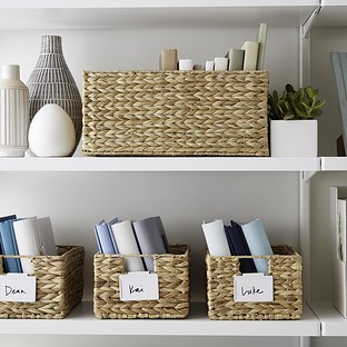 Medium Water Hyacinth Bin Natural | The Container Store