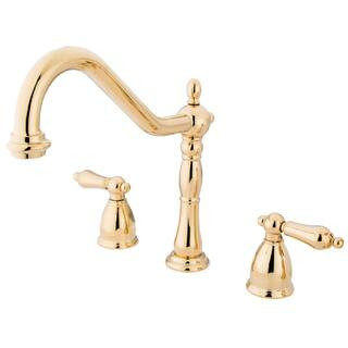 Kingston Brass Heritage 2-Handle Standard Kitchen Faucet in Polished Brass HKB1792ALLS - The Home... | The Home Depot