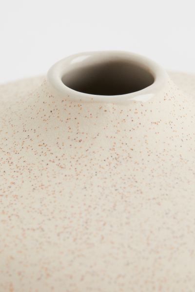 Small Stoneware Vase - Light beige/patterned - Home All | H&M US | H&M (US + CA)