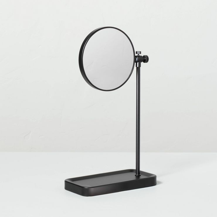 Two-Sided Vanity Mirror with Tray Base Matte Black - Hearth & Hand™ with Magnolia | Target