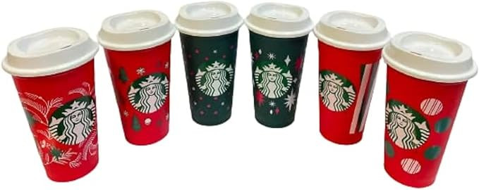 Starbucks Reusable Color Changing 6 Hot Cups - Limited Edition Holiday & Christmas Gift Hot Cups ... | Amazon (US)