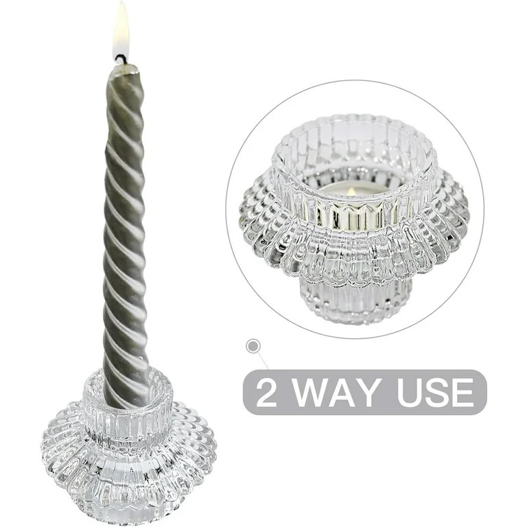 HofferRuffer 3pcs Taper Candle Holders, 2 in 1 Votive Candlestick for Taper Candles, Tealight and... | Walmart (US)