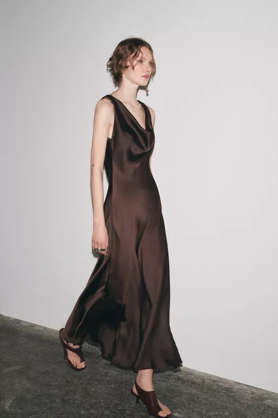 ZW COLLECTION LONG SATIN DRESS | Zara UK