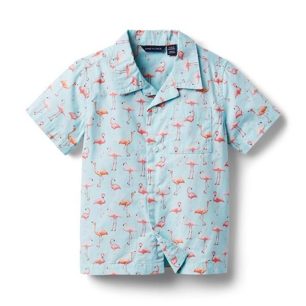 Flamingo Poplin Shirt | Janie and Jack