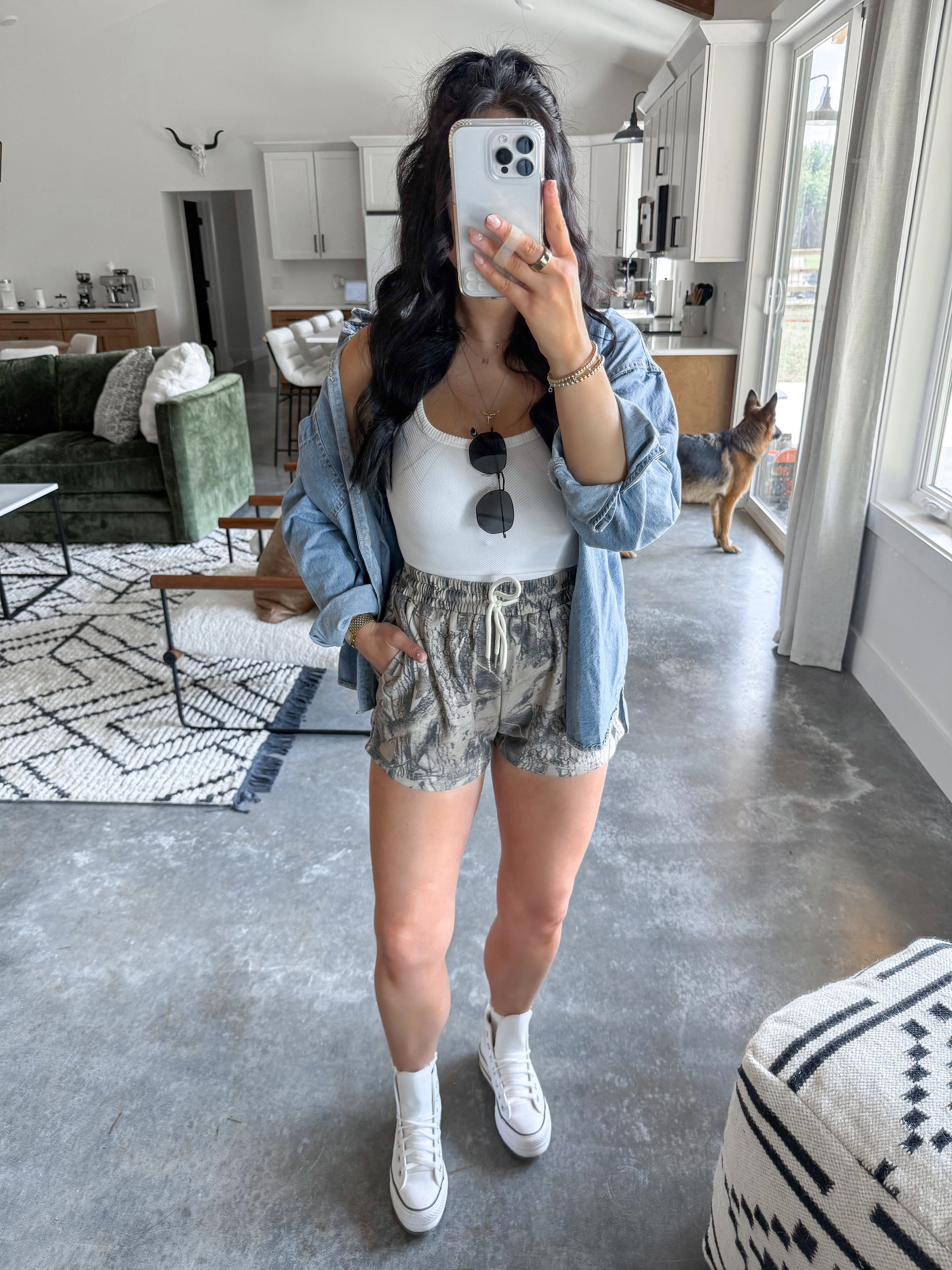 Summer to Fall Transitional Outfit 🤍

Denim Button Down - I sized up one to a medium (washed blue color option)
Cropped Tank Top - small
Shorts - small (dark green color)

This is the perfect comfy transition look to wear right into fall! These shorts are actually a thicker material - so perfect for those cooler days! (They also come in so many other camo print options!) I paired it with this basic white cropped tank top from amazon and threw on this oversized denim button down (this is a closet staple for me!) Finished the look with some white ruffle socks, my white leather platform converse & some matte black sunglasses! 👏🏼

 

 #LTKFindsUnder50 #LTKFindsUnder100 #LTKShoeCrush