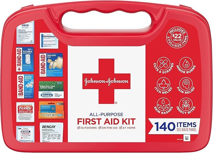 Band-Aid Johnson & Johnson All-Purpose Portable Compact First Aid Kit for Minor Cuts, Scrapes, Sp... | Amazon (US)