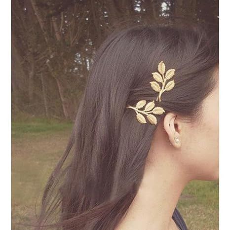 Olbye Leaf Hair Clip Dainty Gold Metal Barrette Hair Pin Bridal Hair Accessories Hair Holder For ... | Amazon (US)