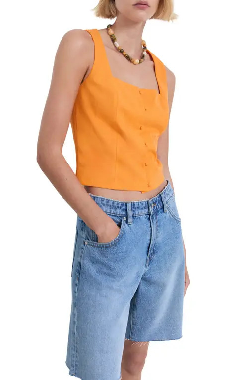 MANGO Square Neck Vest in Orange at Nordstrom, Size 3 X | Nordstrom