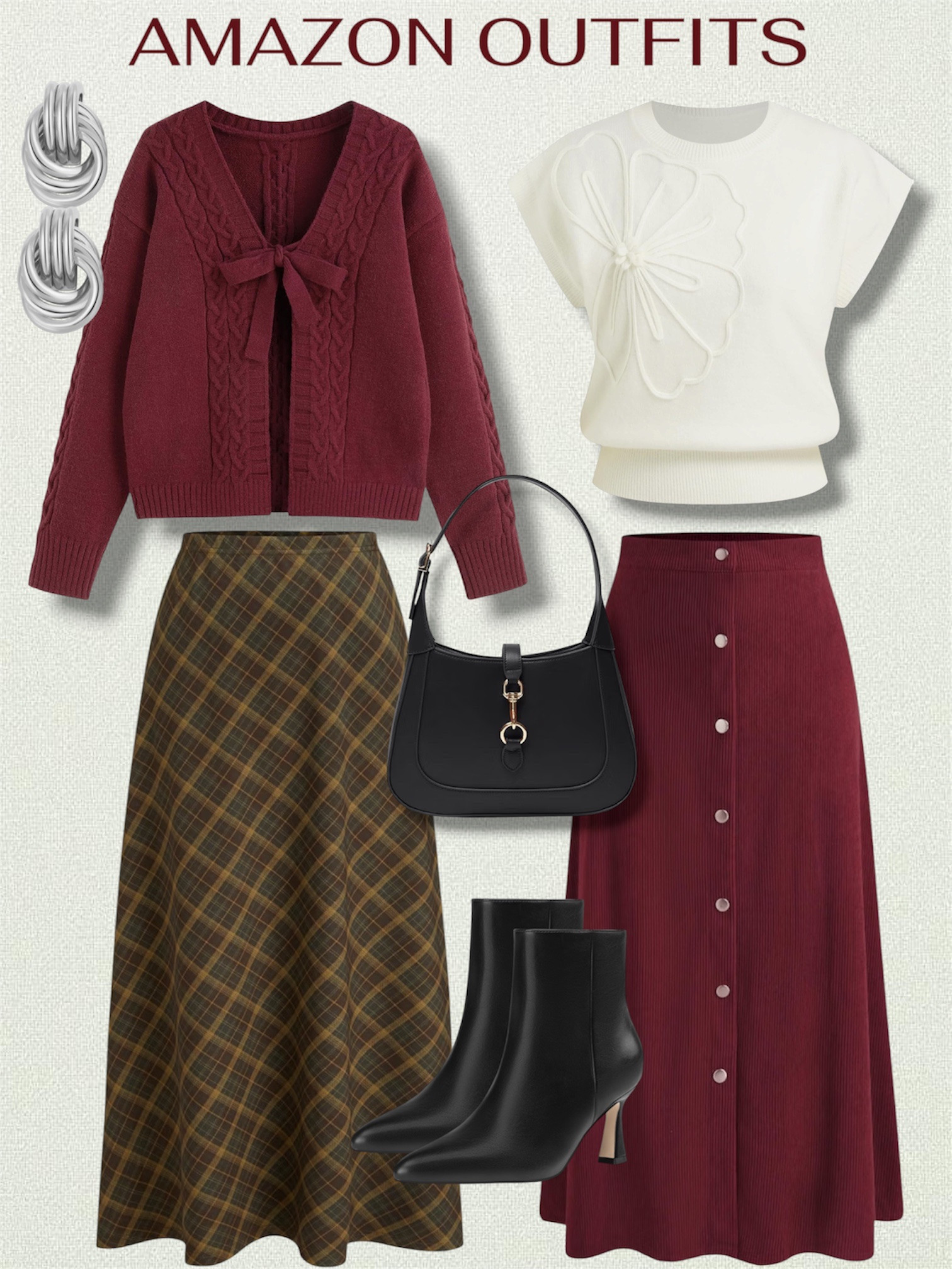 Amazon outfits perfect for fall and winter. Love the burgundy shade this time of the season. 


Holiday outfits, burgundy outfits,