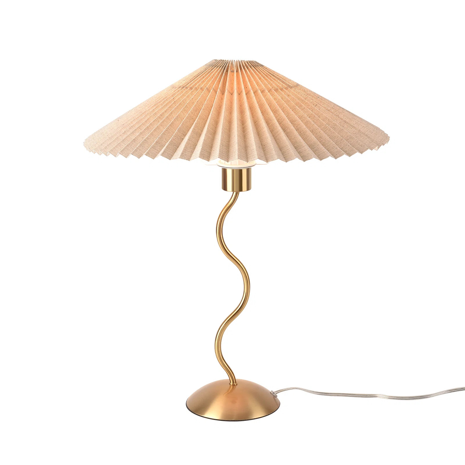 Mercer41 Modern Gold Pleated Table Lamp | Wayfair | Wayfair North America