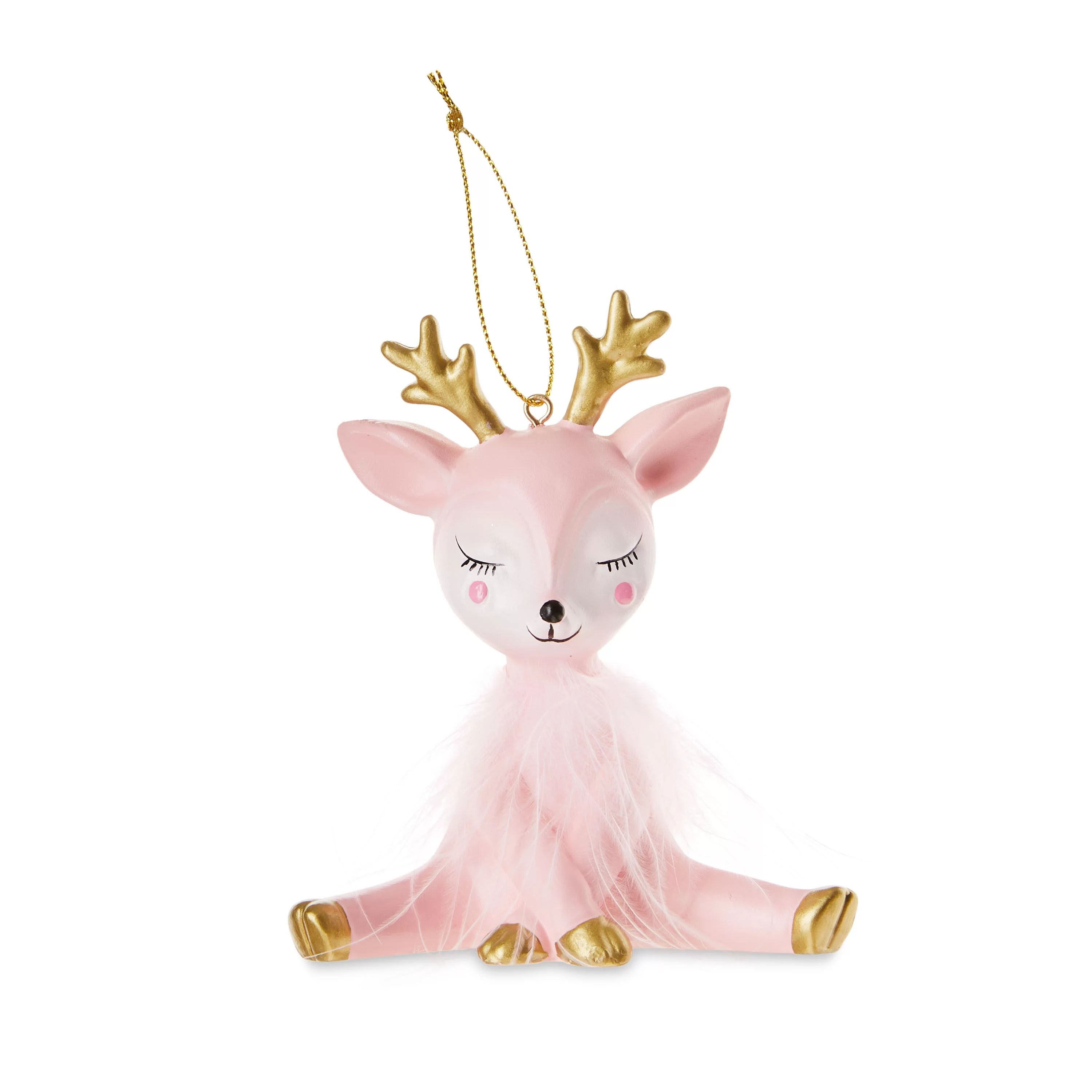 Pink Reindeer Ornament, Blushful Theme, Pink & Gold, 0.038kg, by Holiday Time | Walmart (US)