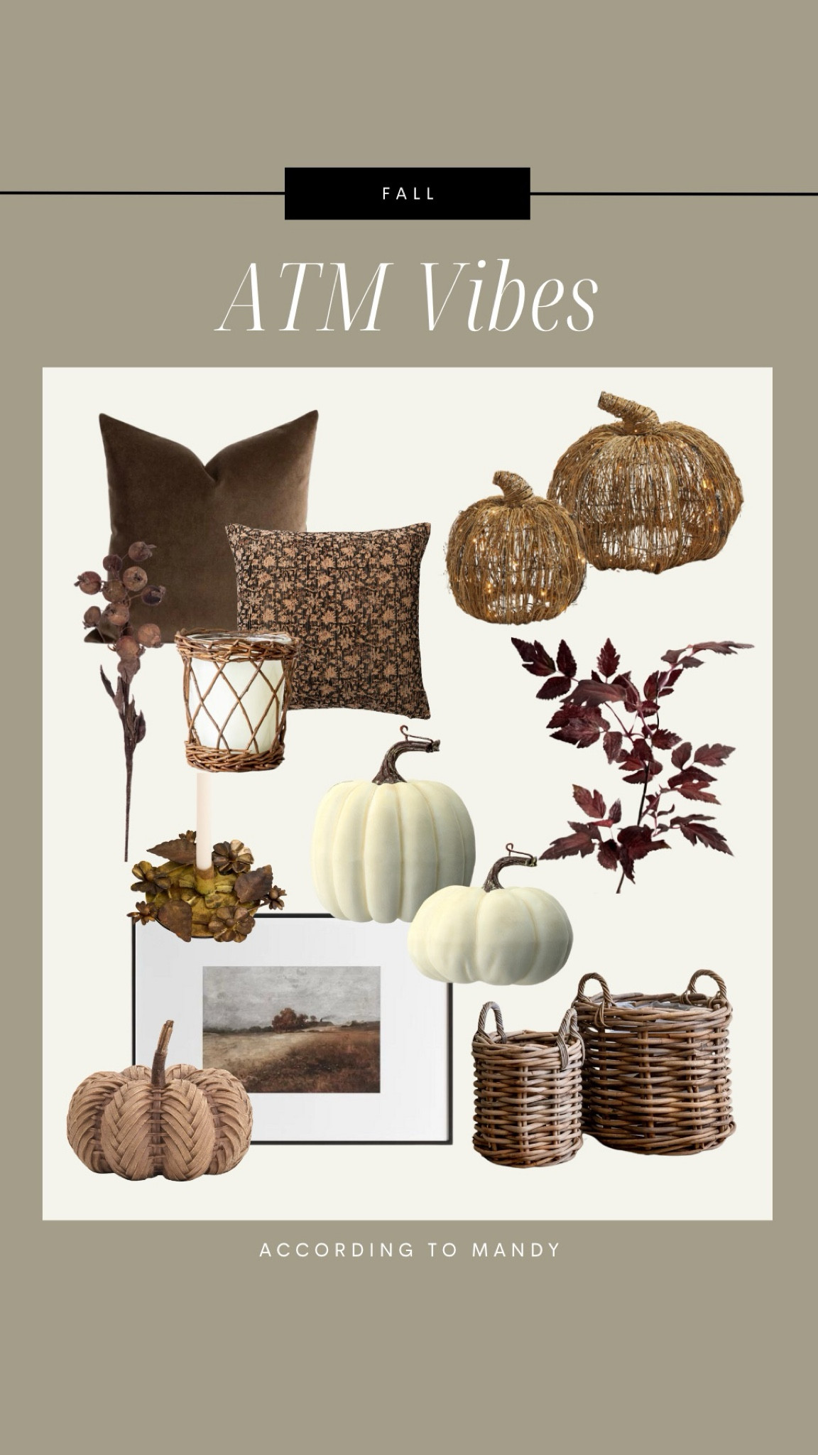 ATM Vibes - Fall!

fall home decor, fall home finds, pumpkin decor, wayfair seasonal, mcgee & co, etsy art, basket, woven pumpkins, velvet pumpkins, floral pillow cover, seasonal decor, home decor fall 2024 

#LTKSeasonal #LTKStyleTip #LTKHome