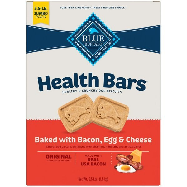 Blue Buffalo Health Bars Baked with Bacon, Egg & Cheese Dog Treats, 3.5-lb box | Chewy.com