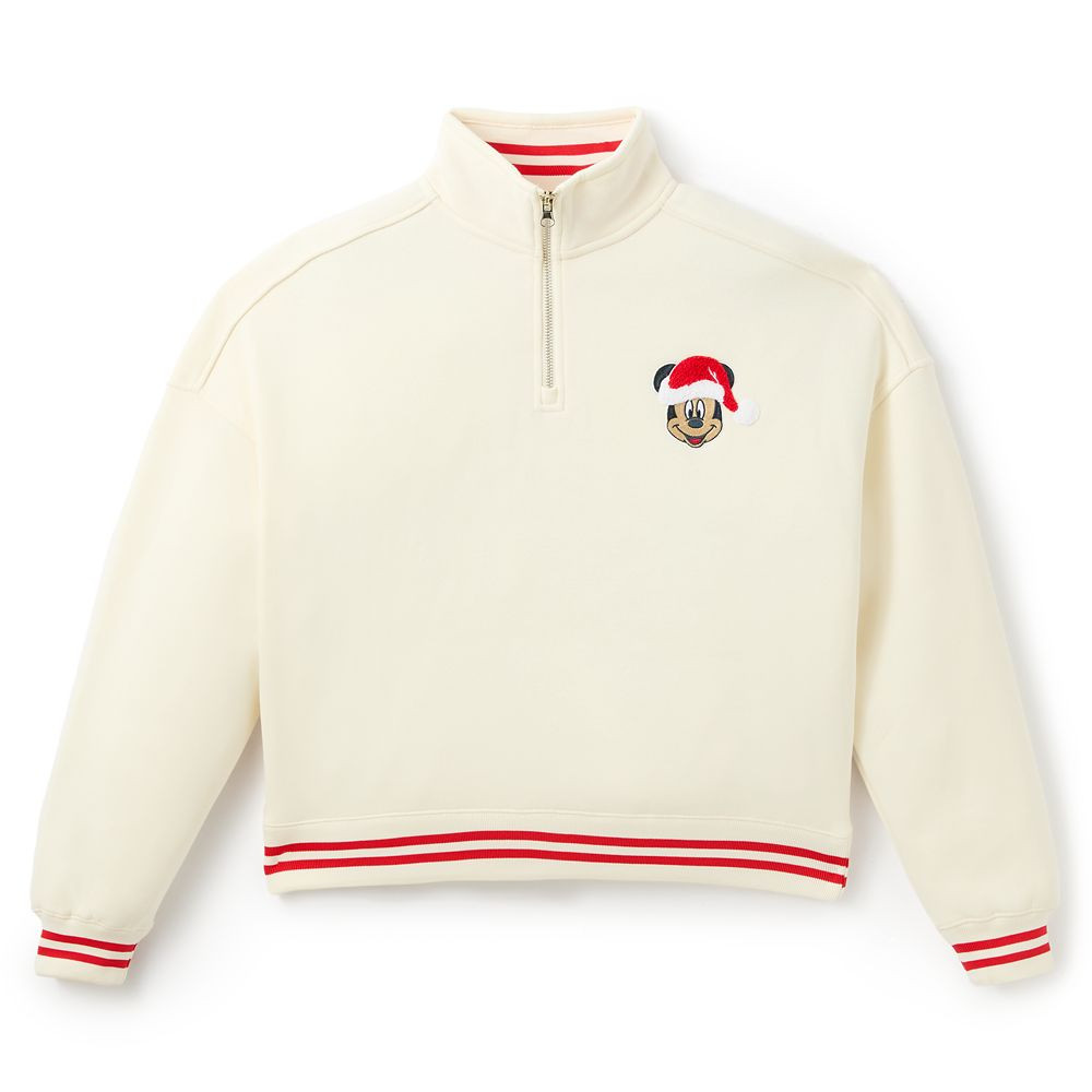 Santa Mickey Mouse and Friends 1/4 Zip Fleece Pullover for Women | Disney Store
