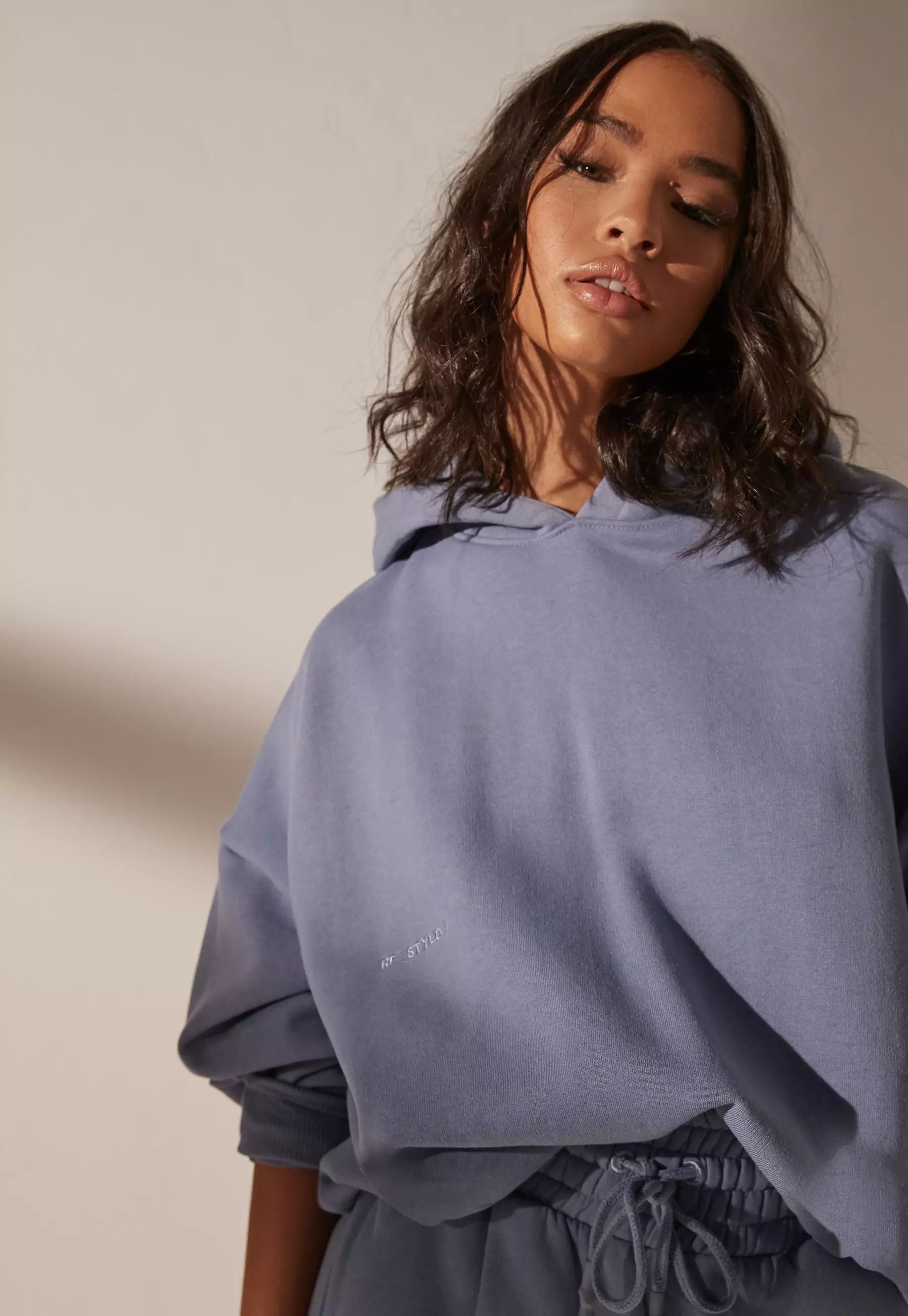 Re_Styld Blue Oversized Hoodie | Missguided (UK & IE)