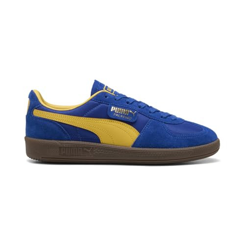 PUMA Men's Palermo Vintage Shoes Sneaker, Vivid Blue/Sunny Yellow, 10.5 | Amazon (US)