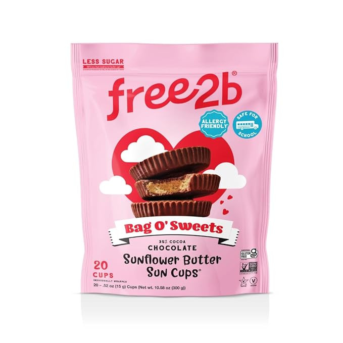 FREE2B Valentines Day Sunflower Butter Sun Cups, 10.58 OZ | Amazon (US)