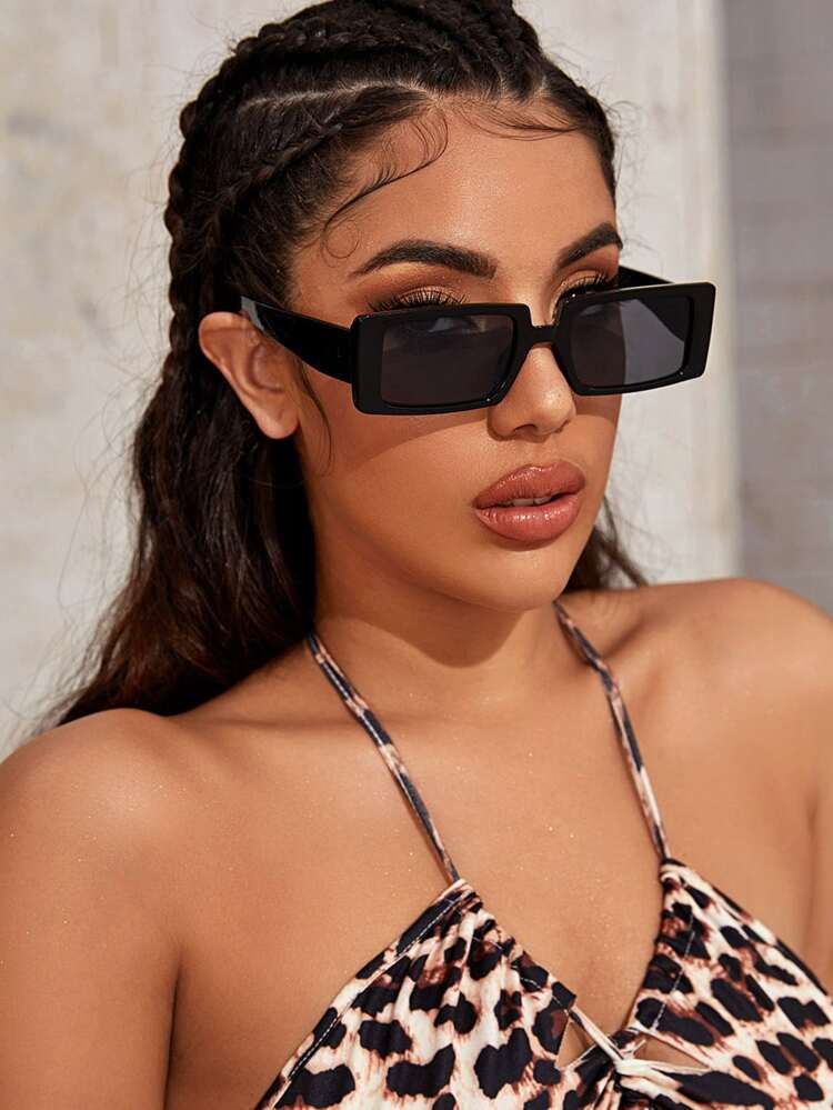 Acrylic Frame Rectangle Sunglasses | SHEIN