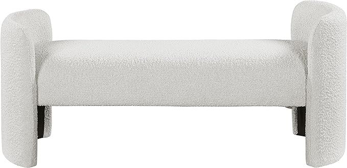Meridian Furniture Peyton Collection Modern | Contemporary Boucle Fabric Upholstered Bench with R... | Amazon (US)