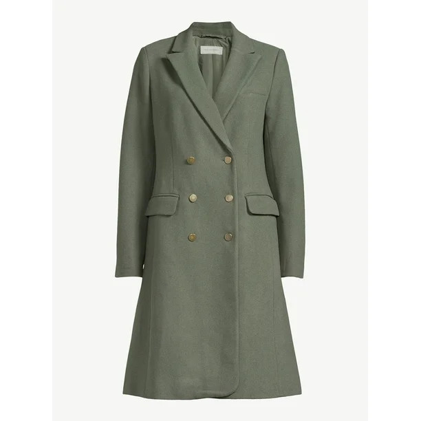 Free Assembly Women's Double Breasted Coat, Midweight - Walmart.com | Walmart (US)