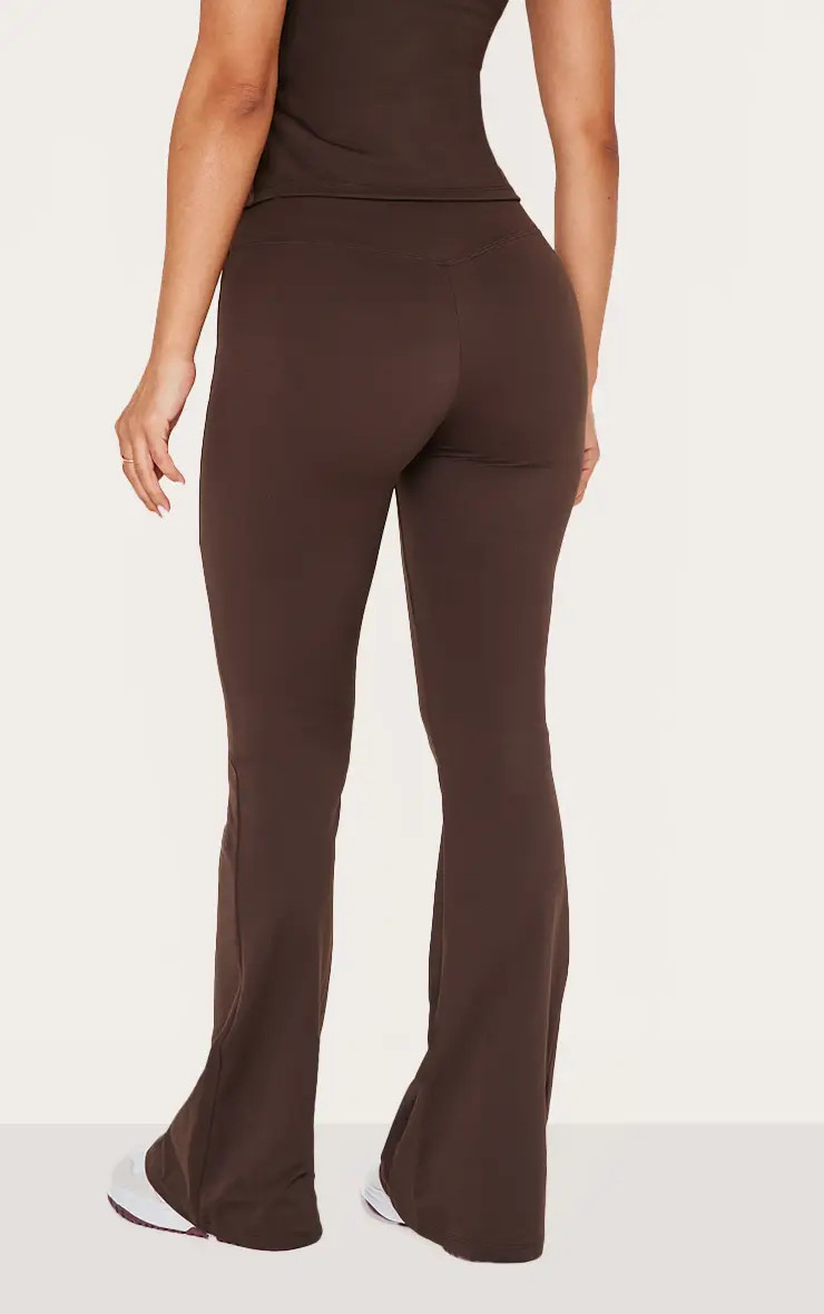 Espresso Sculpt High Waist Flared Yoga Pants | PrettyLittleThing USA | PrettyLittleThing US