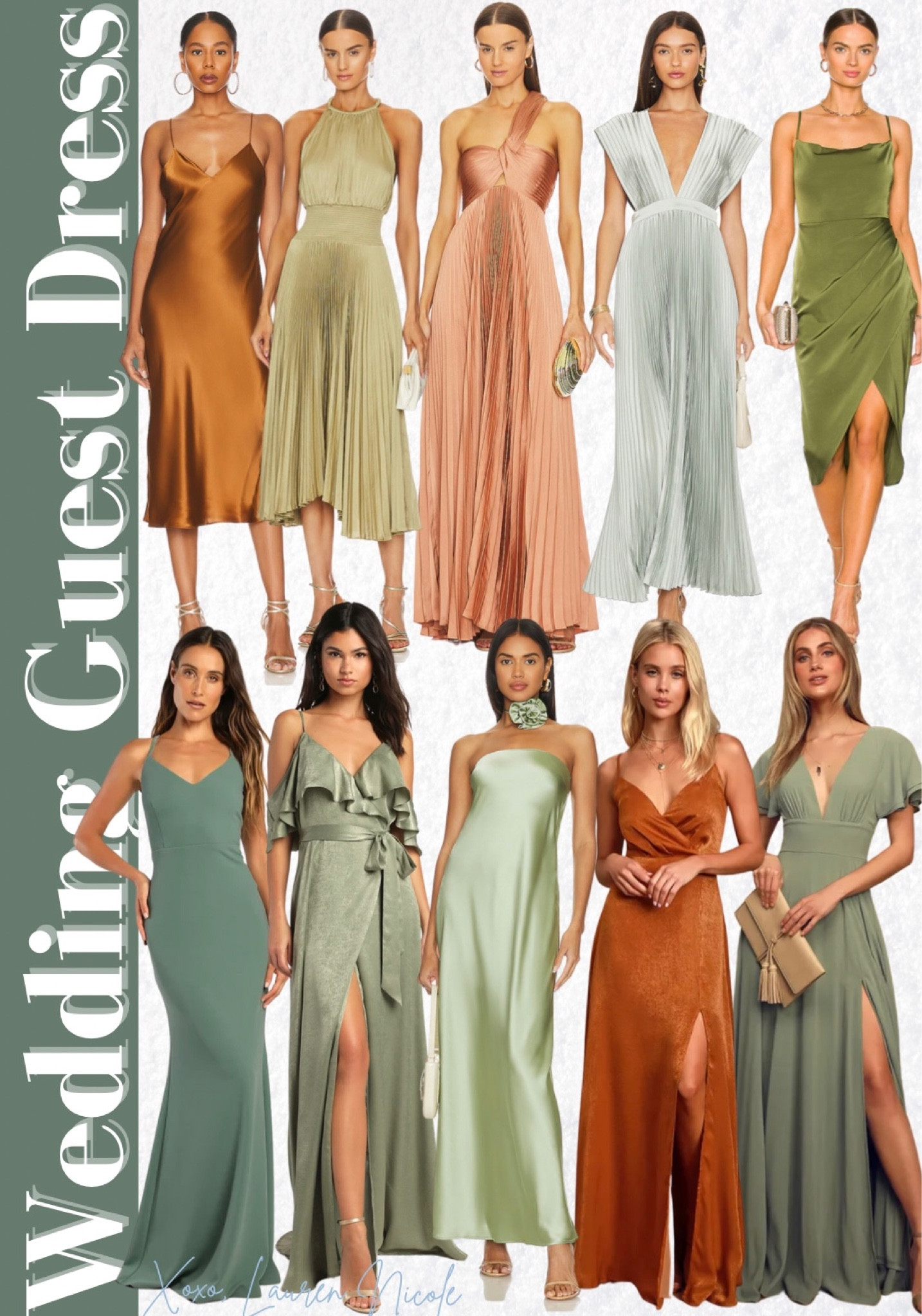 Olive Green Burnt Orange Bridesmaid Dresses