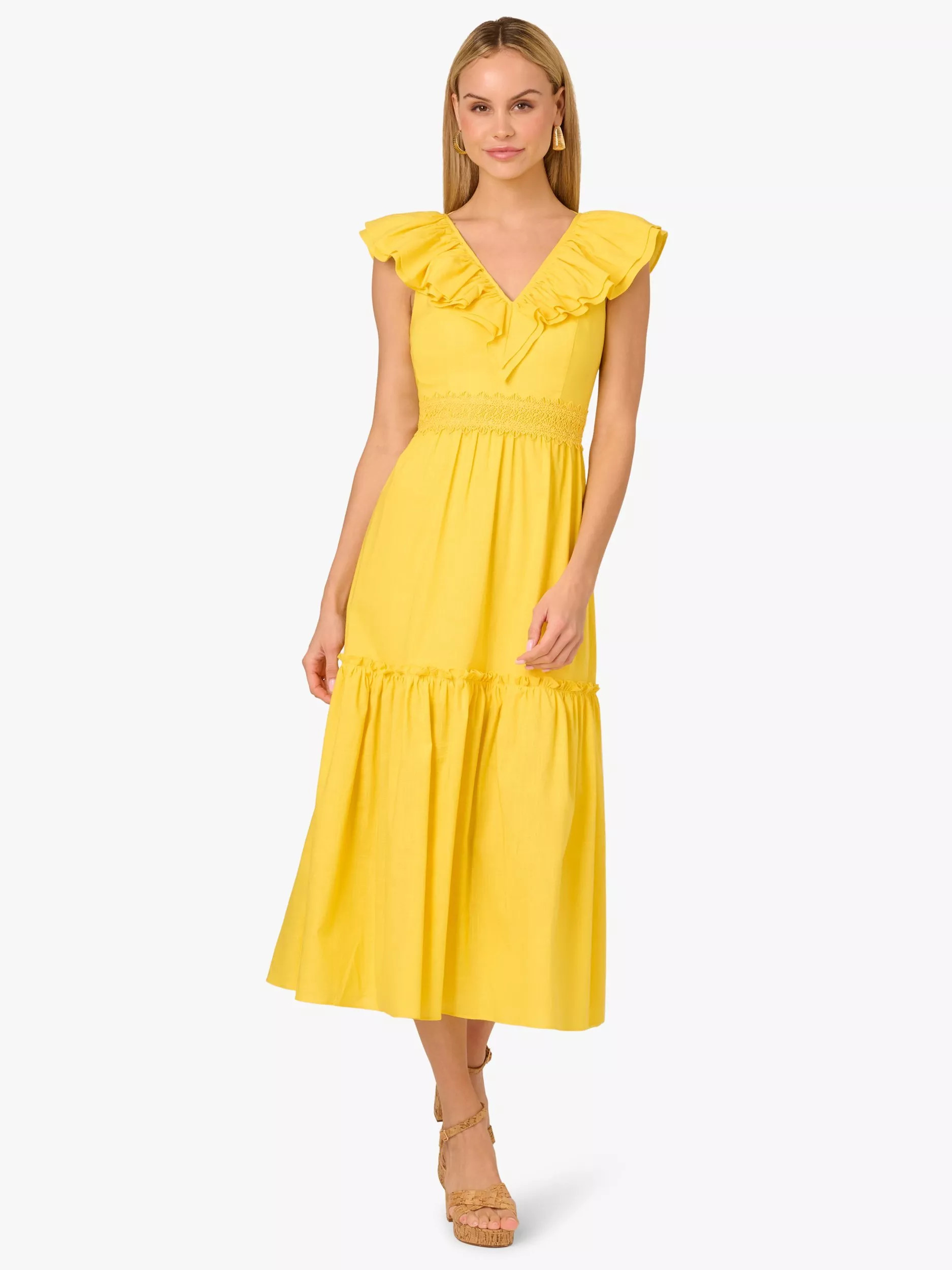 Adrianna by Adrianna Papell Ruffle Midi Dress | John Lewis (UK)