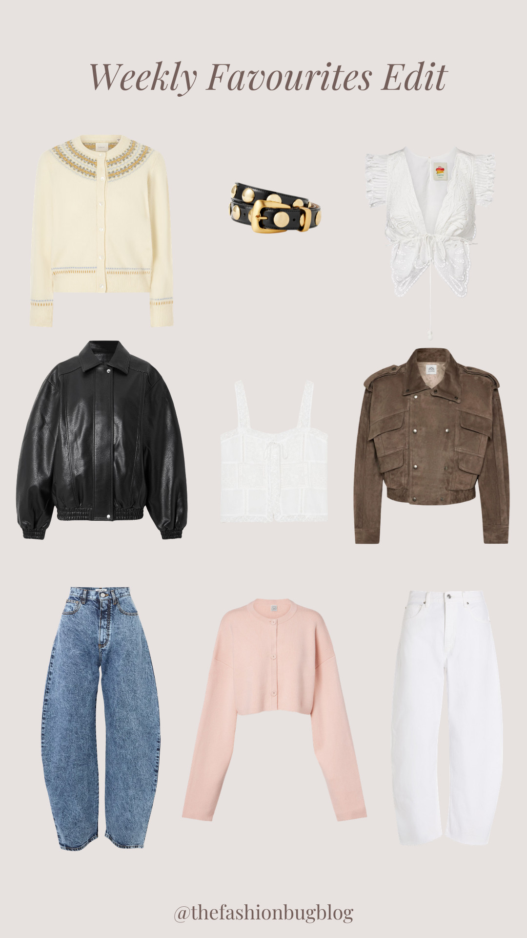 The Weekly Favourites Edit
LTK Denim, White Jeans, Spring Outfit Inspo, Spring Colours, Leather Jacket, Suede Jacket, White Summer Top 

 #LTKspring #LTKeurope #LTKjeans