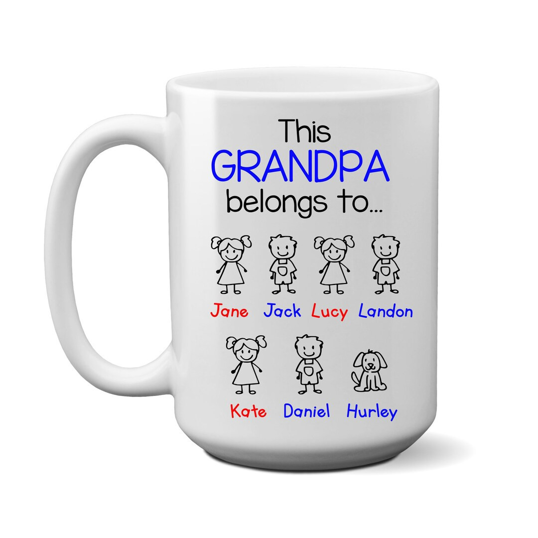 Grandpa Gift, Grandpa Belongs To Custom Name Mug, Personalized with Grand kids Names | Etsy (US)