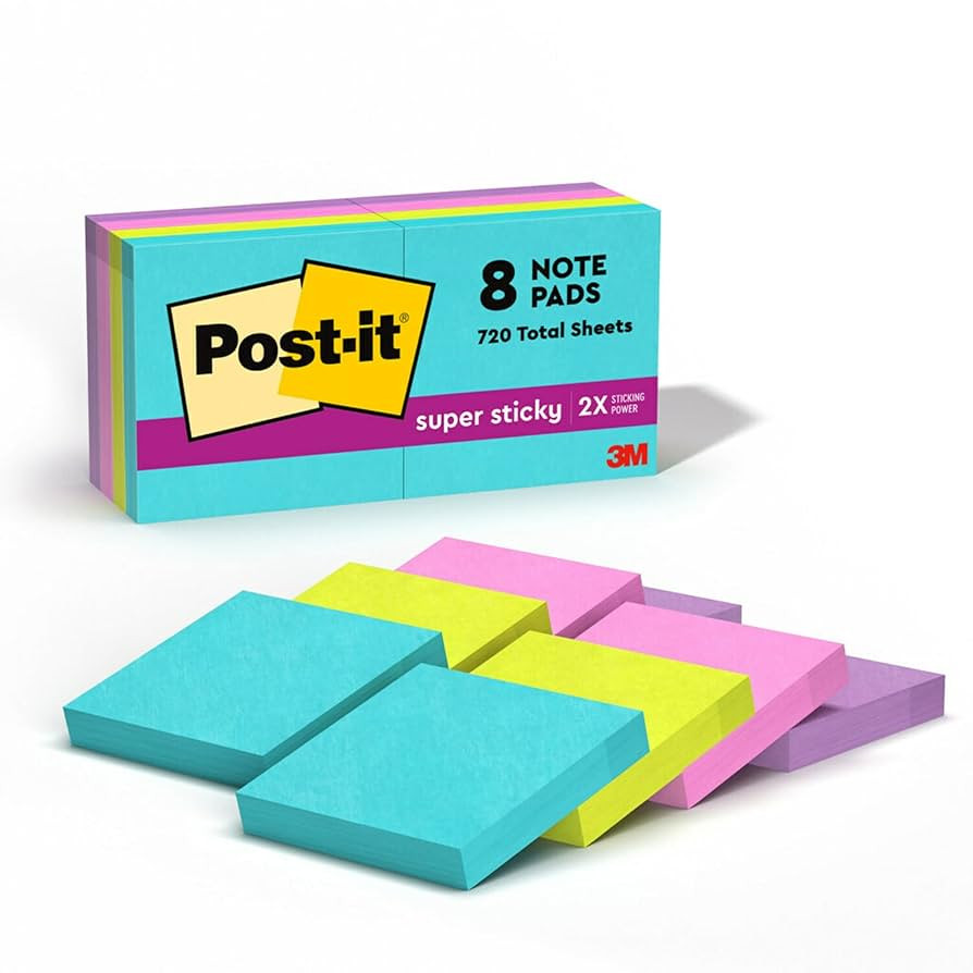Post-it Super Sticky Notes, 8 Sticky Note Pads, 1.875 x 1.875 in., School Supplies, Office Produc... | Amazon (US)