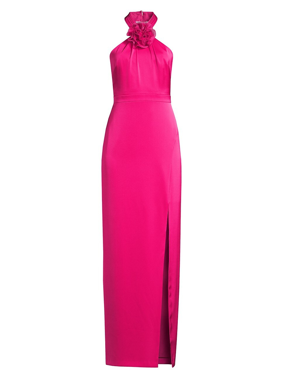 Floral Appliqué Satin Halter Gown | Saks Fifth Avenue