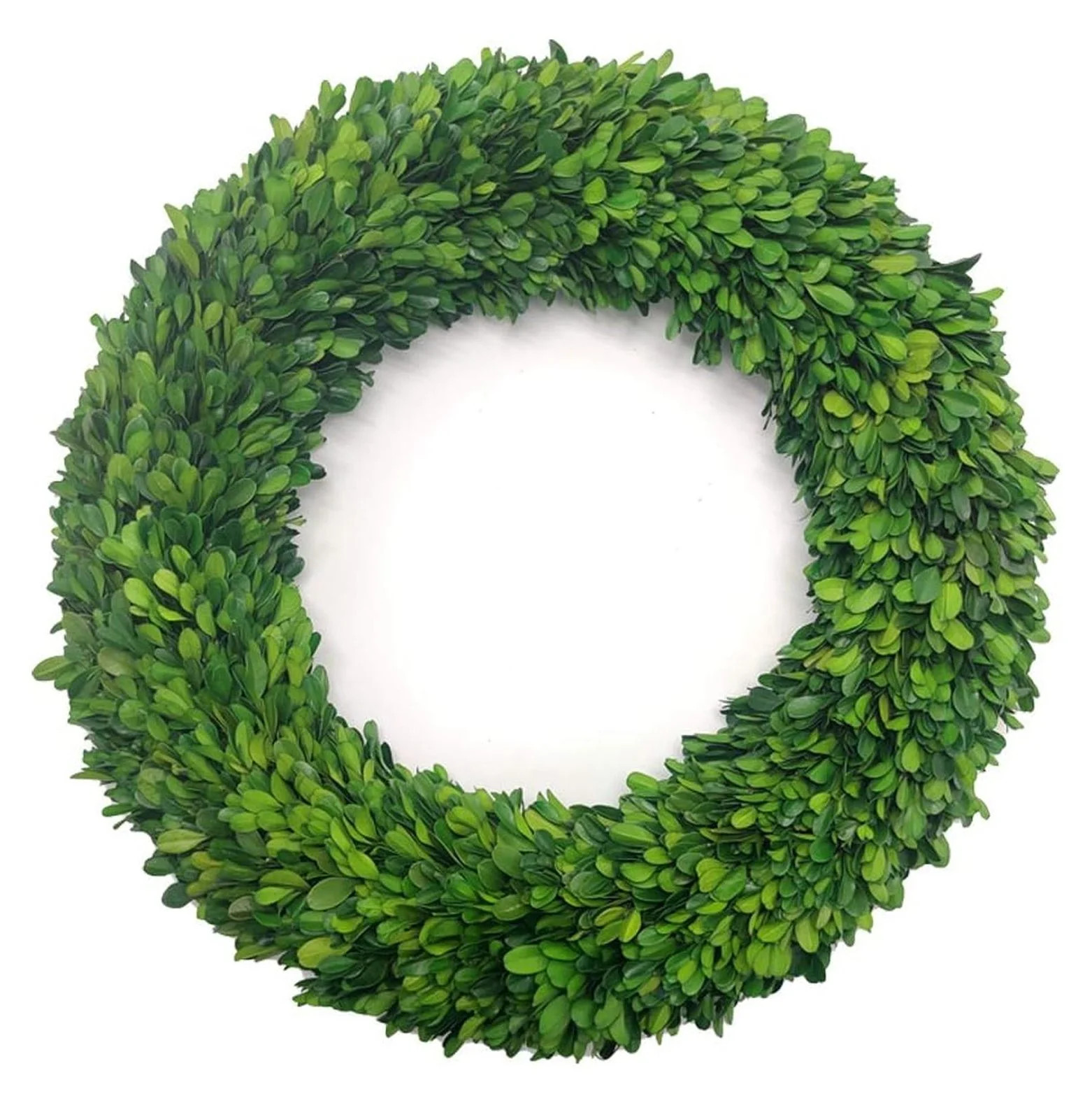 20 Inches Boxwood Wreath Preserved Green Leaves Wreath for Front Door Wall Window Hanging Wedding... | Walmart (US)