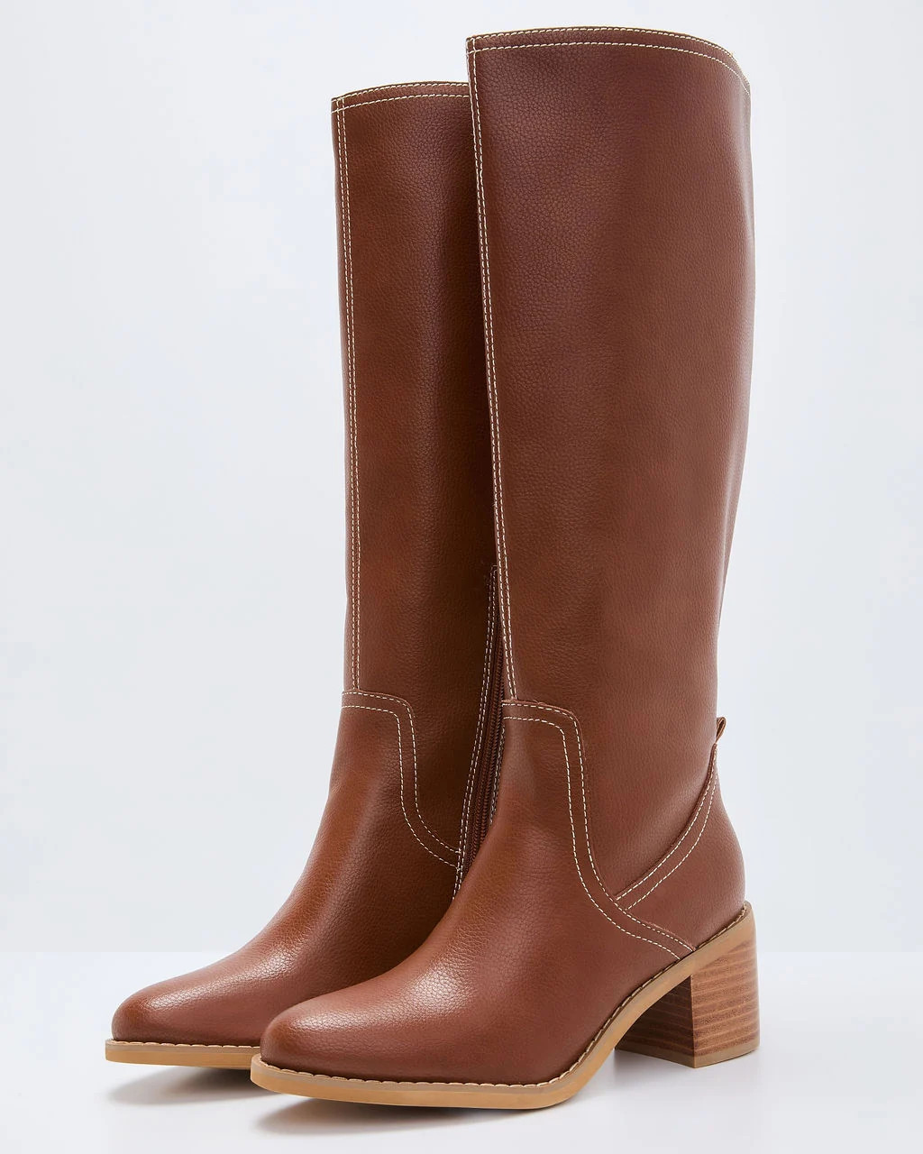 Maple Butter Faux Leather Knee High Riding Boot | VICI