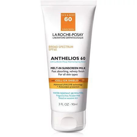 La Roche-Posay Anthelios Melt-In Sunscreen Milk Body & Face Sunscreen Lotion Broad Spectrum SPF 60,  | Walmart (US)