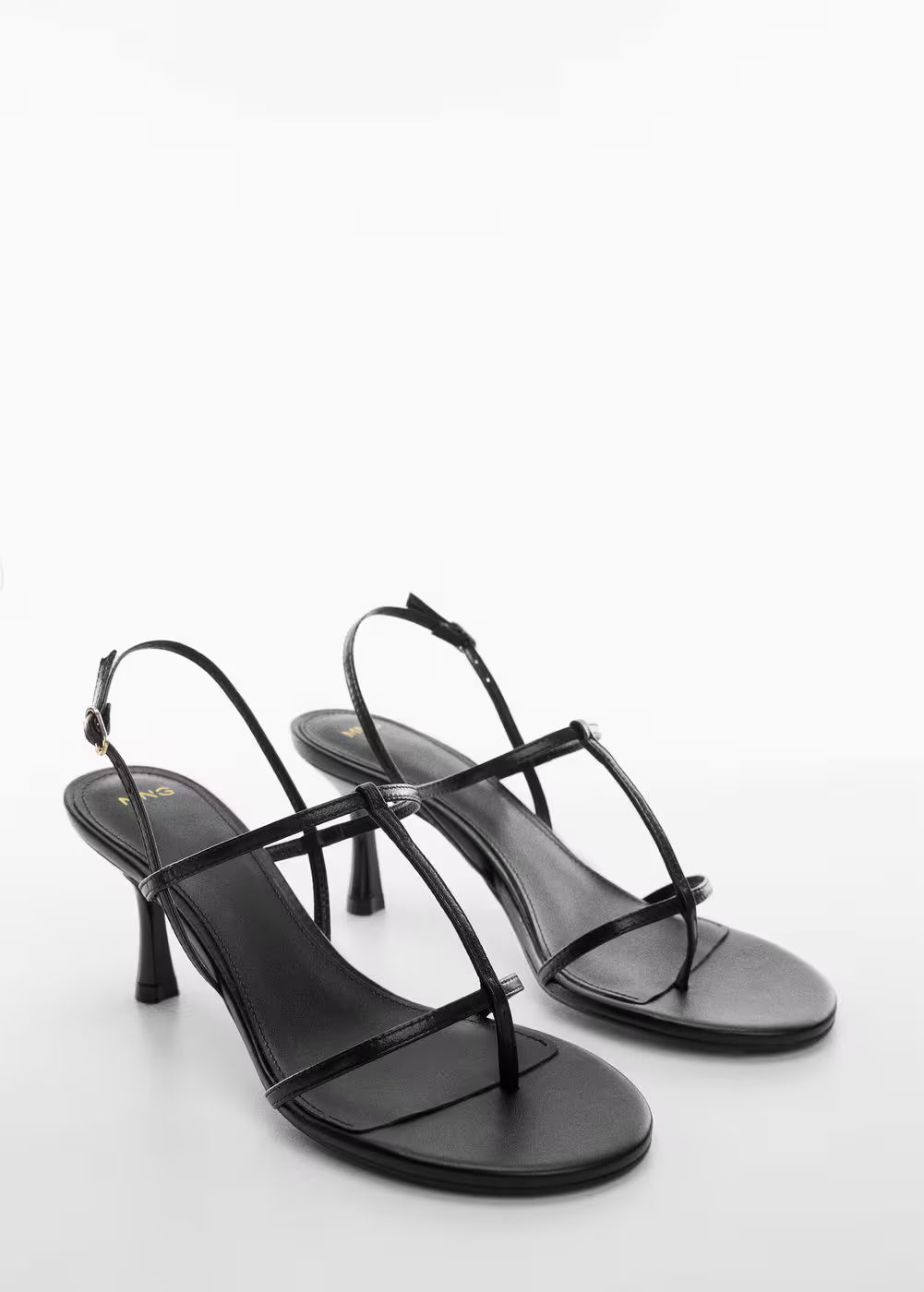 Straps heel leather sandals -  Women | Mango USA | MANGO (US)