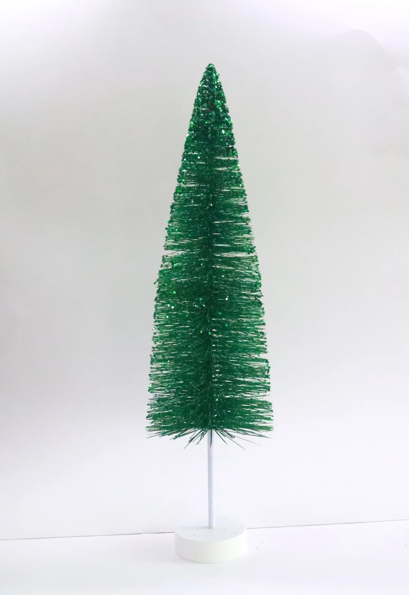 Traditional Green Glitter Bottle Brush Tree Outdoor Decor, 32 in, by Holiday Time | Walmart (US)