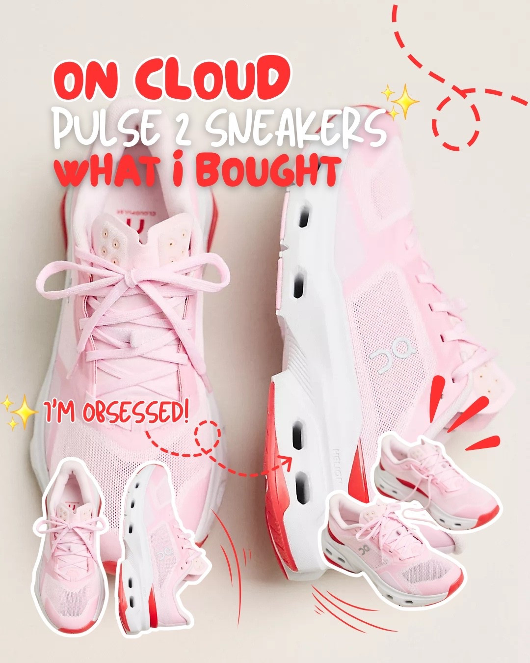 Cutest pink on cloud sneakers! ❤️👟🤭💕