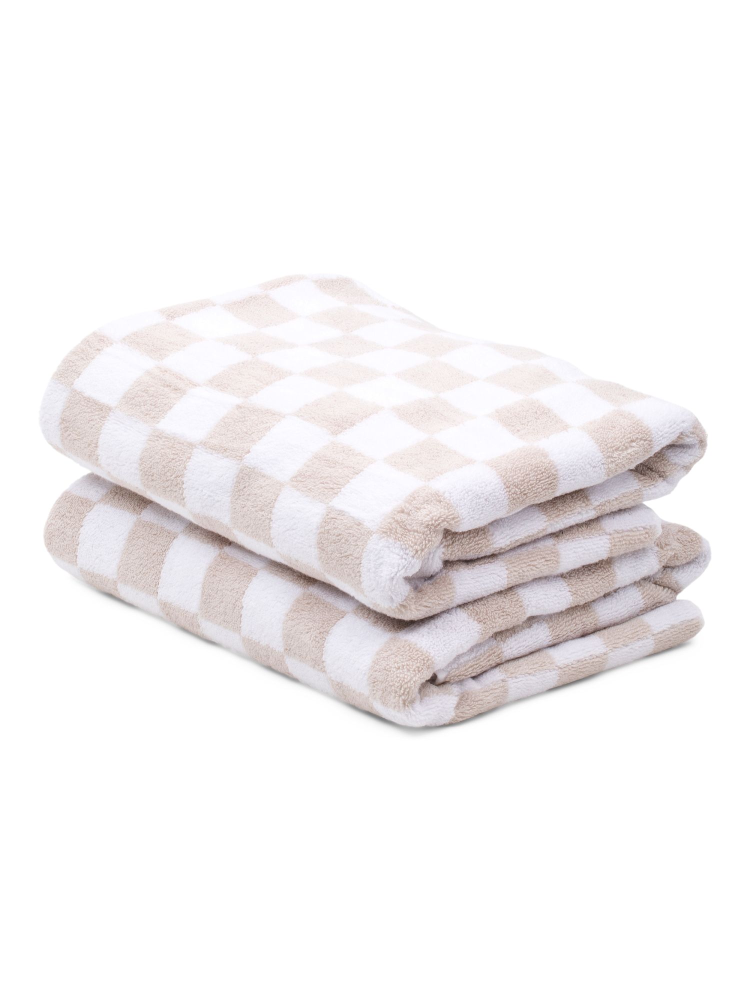 2pk Checkerboard Quick Dry Bath Towel Set | TJ Maxx