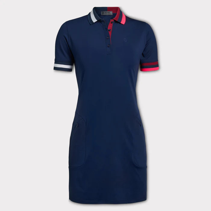 CONTRAST COLLAR LIGHTWEIGHT TECH PIQUÉ POLO DRESS | GFORE.com