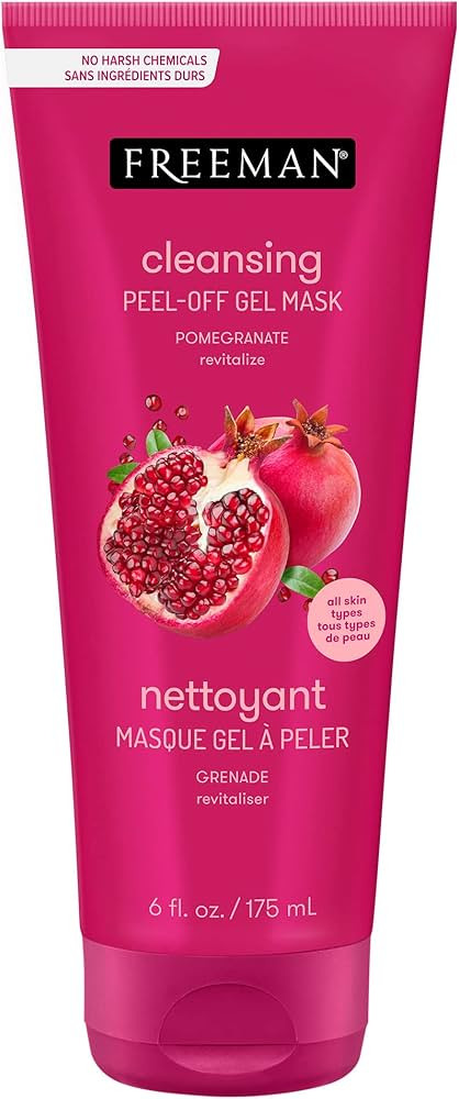 FREEMAN Cleansing Pomegranate Peel-Off Gel Facial Mask, Shrinks Pores, Purifies Skin, Made With 8... | Amazon (US)