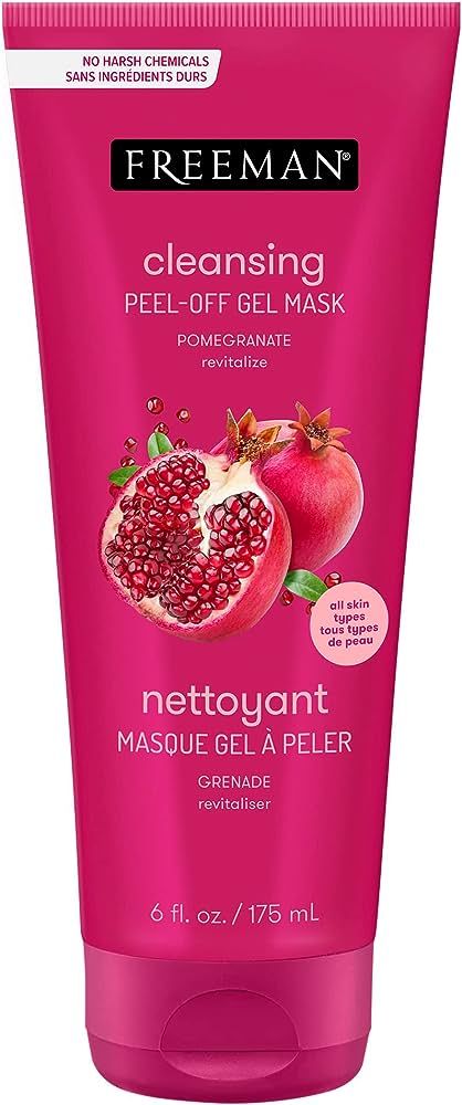 FREEMAN Cleansing Pomegranate Peel-Off Gel Facial Mask, Shrinks Pores, Purifies Skin, Made With 8... | Amazon (US)