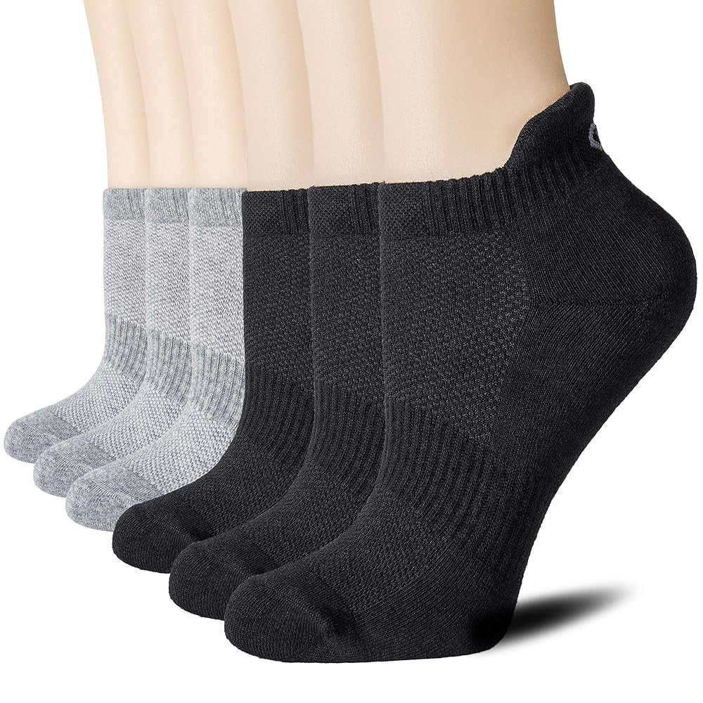 CS CELERSPORT 6 Pairs Ankle Athletic Running Socks Low Cut Sports Tab Socks for Men and Women | Amazon (US)