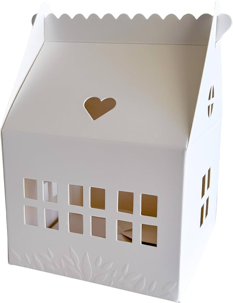30 Pcs Cottage House Shaped Gift Boxes with Embossing for Treats, Desserts, Fancy Cookie, White G... | Amazon (US)